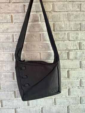 OGIO Black Canvas Messenger Bag with Asymmetrical Flap